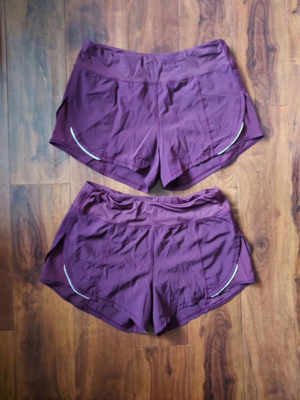 Plum Athletic Running Shorts with Reflective Accent